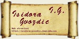 Isidora Gvozdić vizit kartica